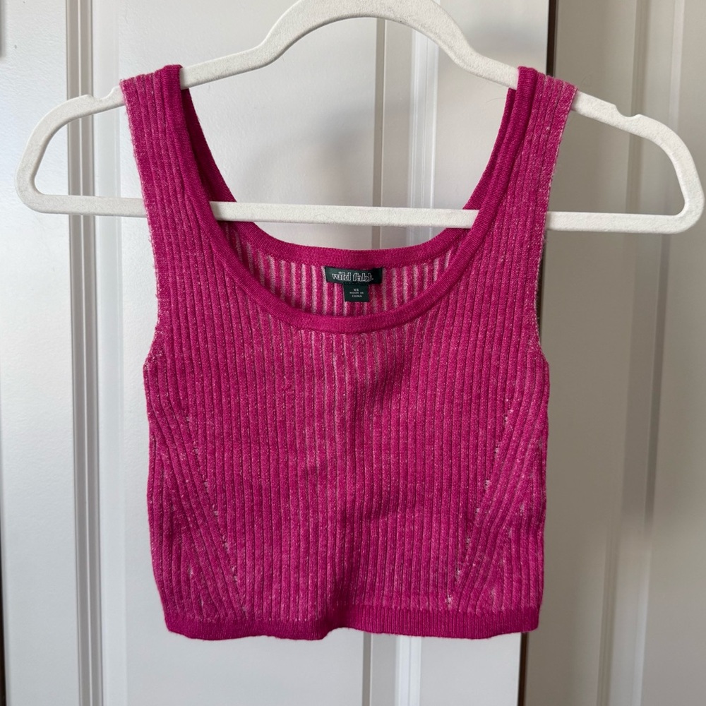 Wild Fable Fuchsia Ribbed Tank Top